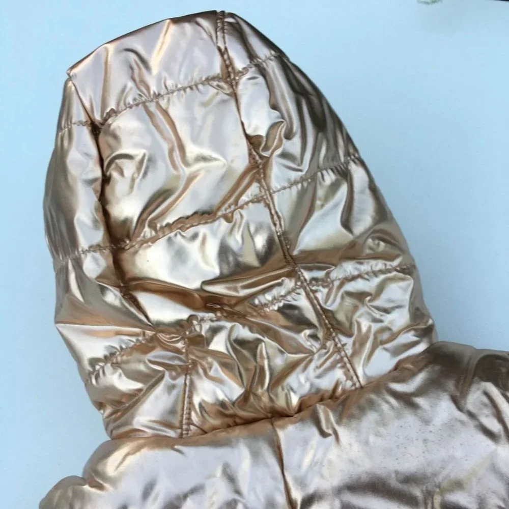 Gymboree Infant Baby Newborn 3-6 mths Bunting Gold One Piece Puffer Suit New
